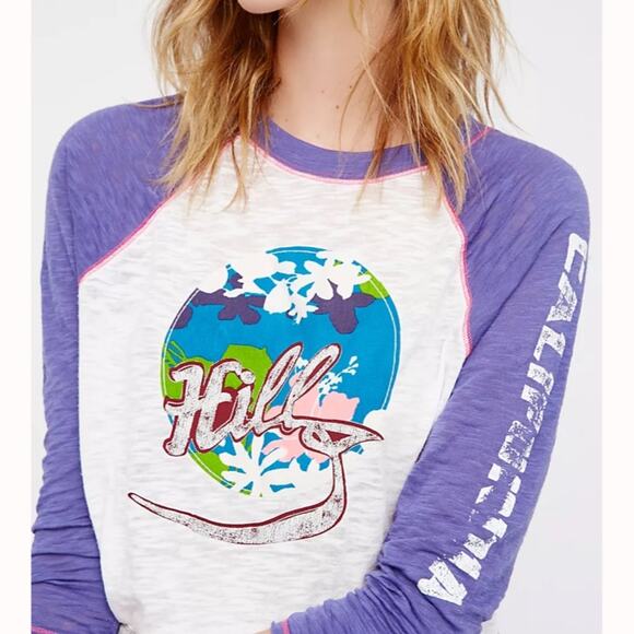 Free People The Hills Burnout Baseball Tee - Picture 1 of 7